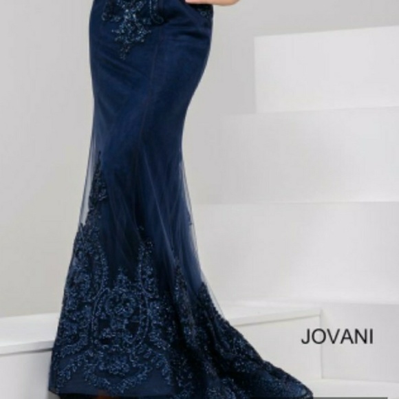 Jovani Evening Dress Navy Blue - Picture 5 of 8